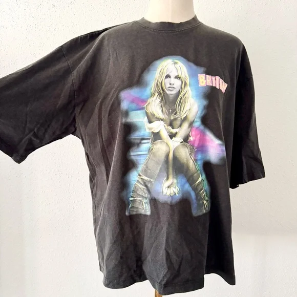 ZARA Britney Spears Tour Washed Effect Short Sleeve T-Shirt Women's Size Small S - Picture 4 of 16